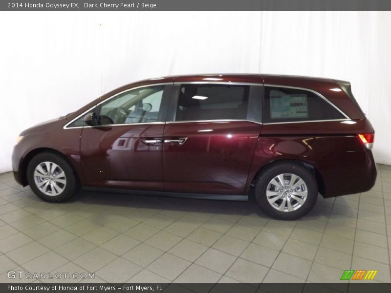 Dark Cherry Pearl / Beige 2014 Honda Odyssey EX