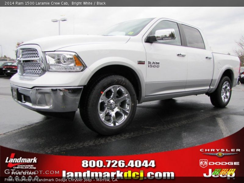 Bright White / Black 2014 Ram 1500 Laramie Crew Cab