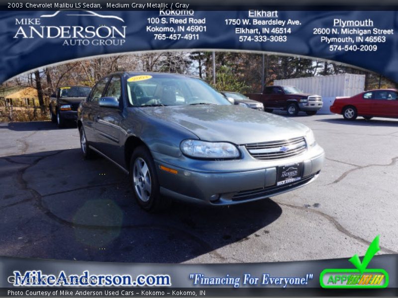 Medium Gray Metallic / Gray 2003 Chevrolet Malibu LS Sedan