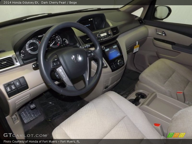 Dark Cherry Pearl / Beige 2014 Honda Odyssey EX