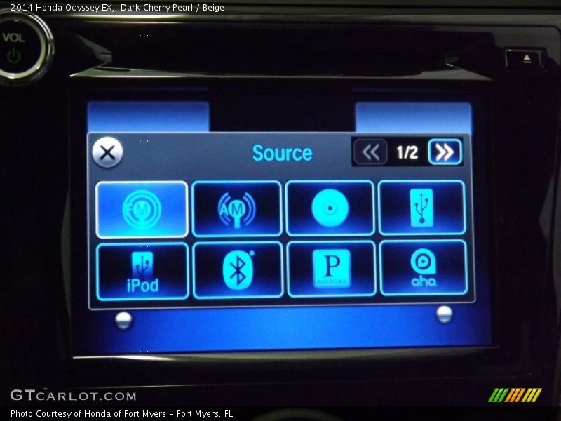Dark Cherry Pearl / Beige 2014 Honda Odyssey EX