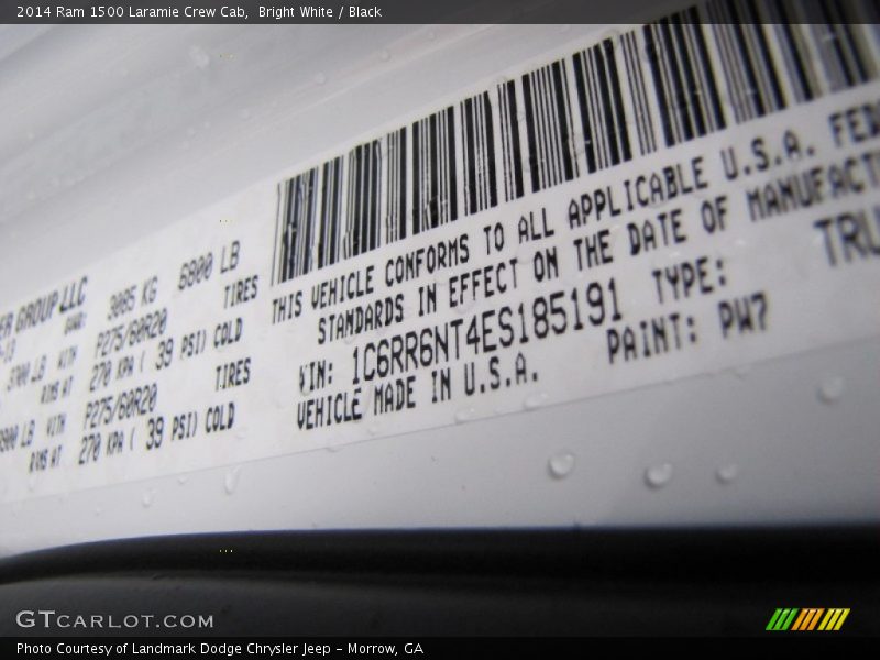 Bright White / Black 2014 Ram 1500 Laramie Crew Cab