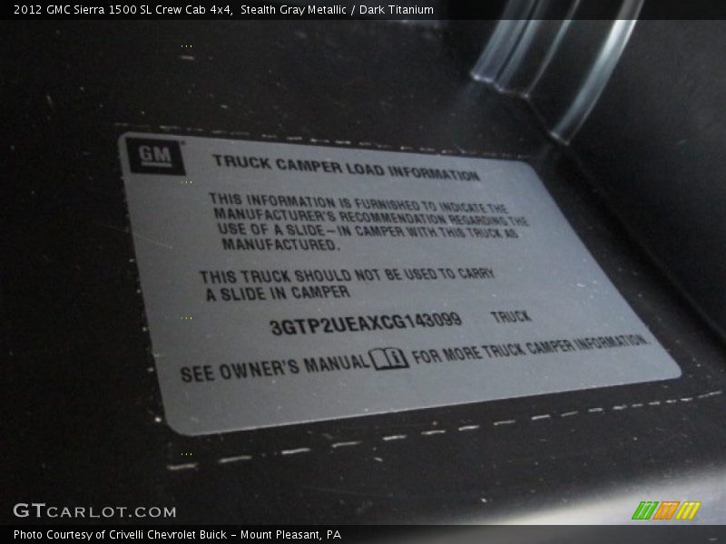 Stealth Gray Metallic / Dark Titanium 2012 GMC Sierra 1500 SL Crew Cab 4x4