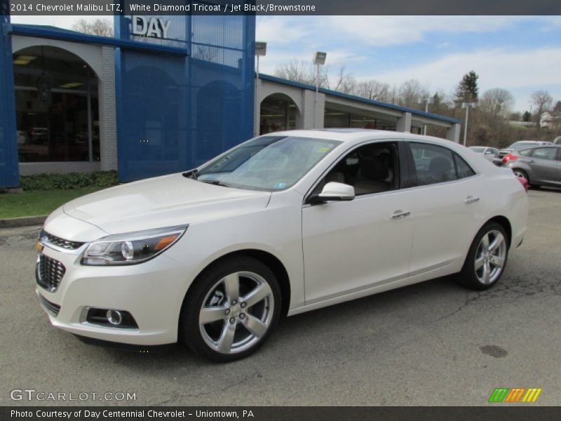 White Diamond Tricoat / Jet Black/Brownstone 2014 Chevrolet Malibu LTZ