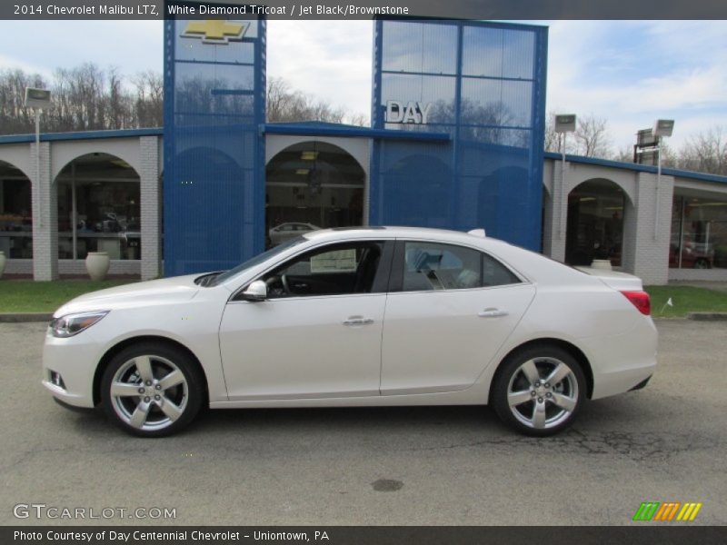 White Diamond Tricoat / Jet Black/Brownstone 2014 Chevrolet Malibu LTZ