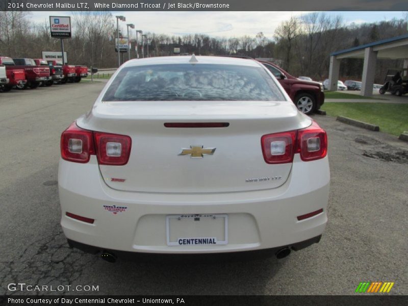 White Diamond Tricoat / Jet Black/Brownstone 2014 Chevrolet Malibu LTZ