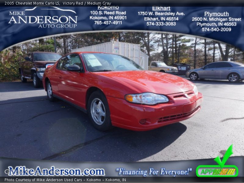 Victory Red / Medium Gray 2005 Chevrolet Monte Carlo LS
