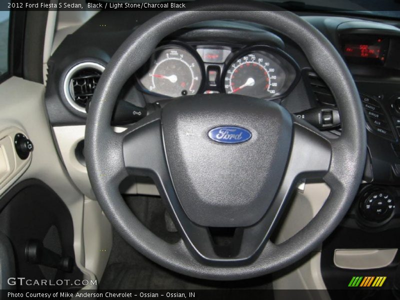 Black / Light Stone/Charcoal Black 2012 Ford Fiesta S Sedan