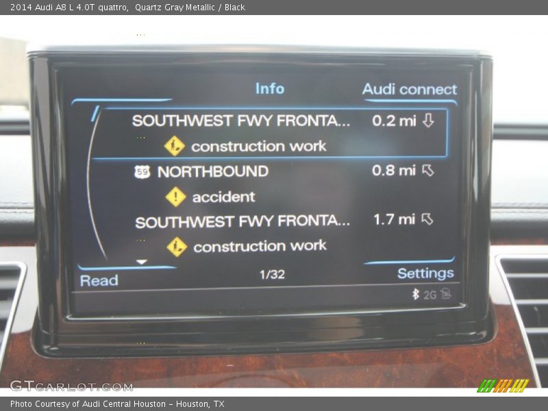 Quartz Gray Metallic / Black 2014 Audi A8 L 4.0T quattro