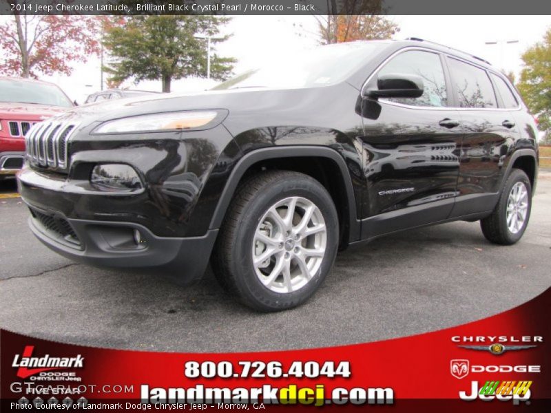 Brilliant Black Crystal Pearl / Morocco - Black 2014 Jeep Cherokee Latitude