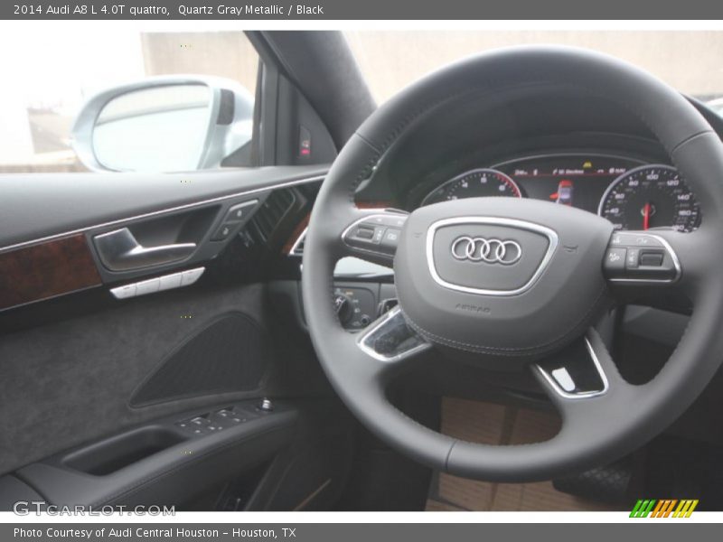 Quartz Gray Metallic / Black 2014 Audi A8 L 4.0T quattro