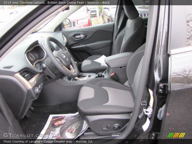Brilliant Black Crystal Pearl / Morocco - Black 2014 Jeep Cherokee Latitude