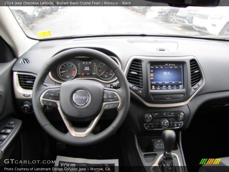 Brilliant Black Crystal Pearl / Morocco - Black 2014 Jeep Cherokee Latitude