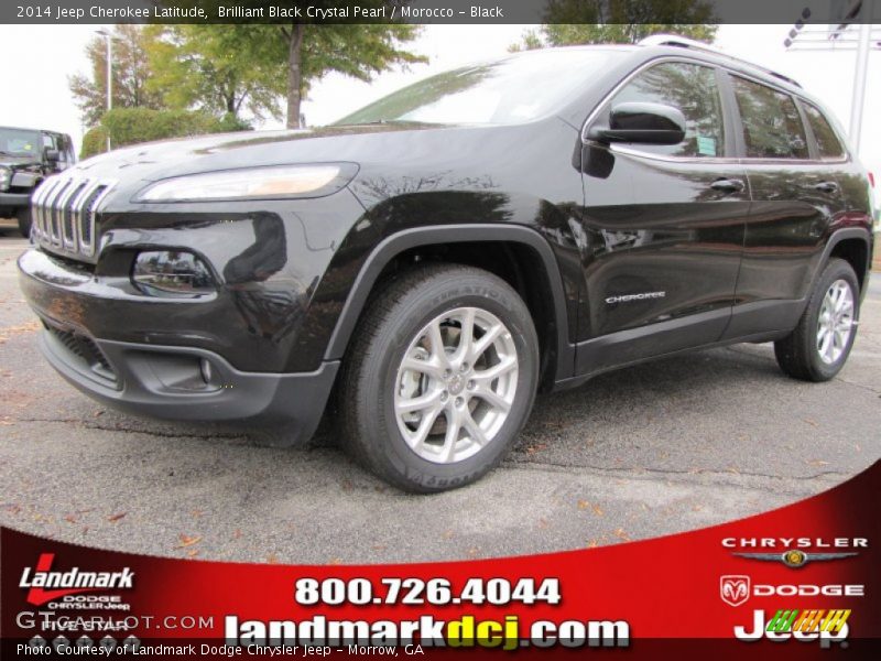 Brilliant Black Crystal Pearl / Morocco - Black 2014 Jeep Cherokee Latitude