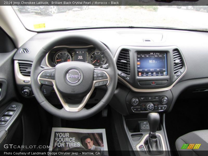 Brilliant Black Crystal Pearl / Morocco - Black 2014 Jeep Cherokee Latitude