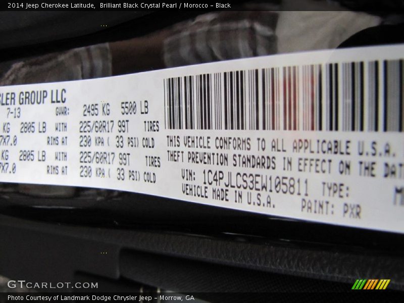 Brilliant Black Crystal Pearl / Morocco - Black 2014 Jeep Cherokee Latitude