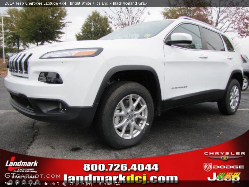 Bright White / Iceland - Black/Iceland Gray 2014 Jeep Cherokee Latitude 4x4