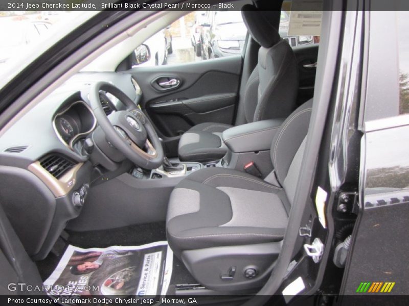 Brilliant Black Crystal Pearl / Morocco - Black 2014 Jeep Cherokee Latitude