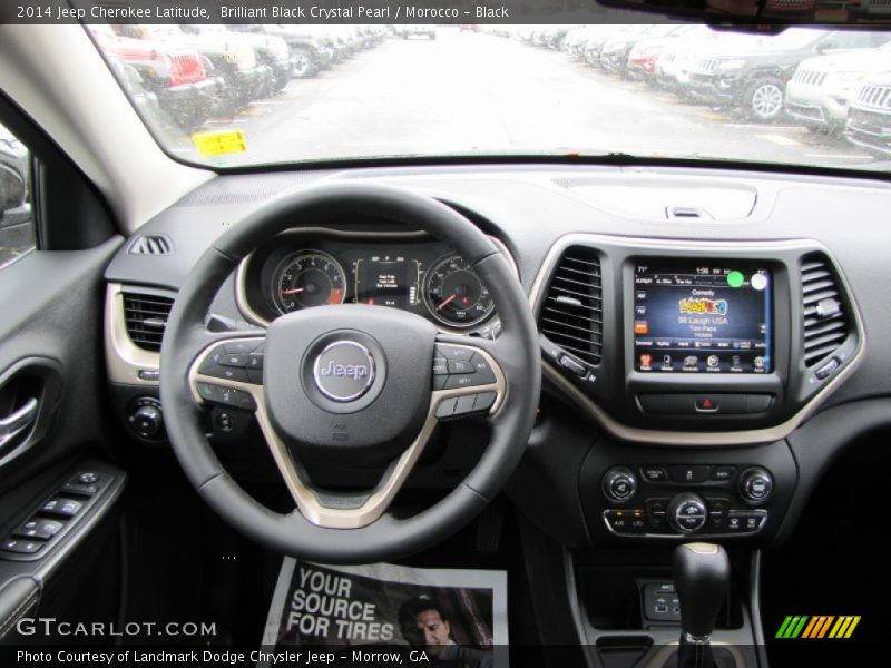 Brilliant Black Crystal Pearl / Morocco - Black 2014 Jeep Cherokee Latitude