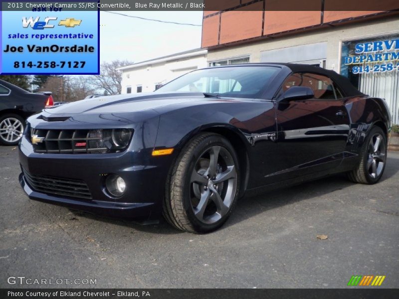 Blue Ray Metallic / Black 2013 Chevrolet Camaro SS/RS Convertible
