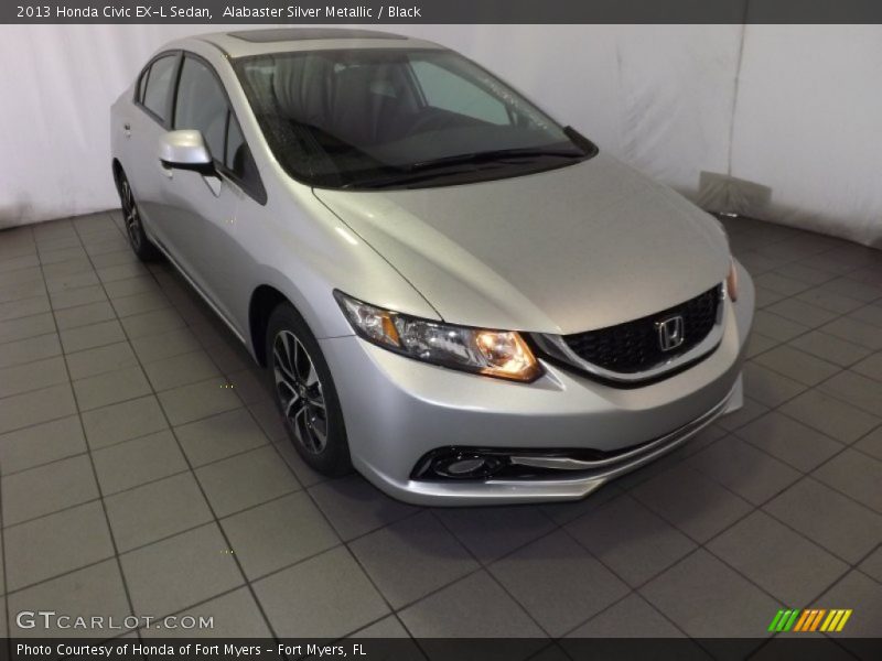 Alabaster Silver Metallic / Black 2013 Honda Civic EX-L Sedan