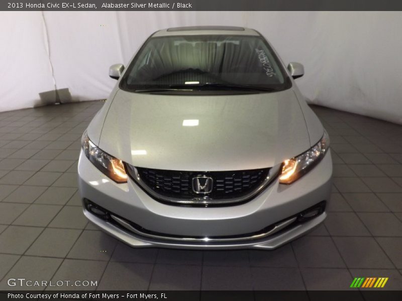 Alabaster Silver Metallic / Black 2013 Honda Civic EX-L Sedan