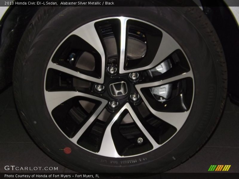 Alabaster Silver Metallic / Black 2013 Honda Civic EX-L Sedan