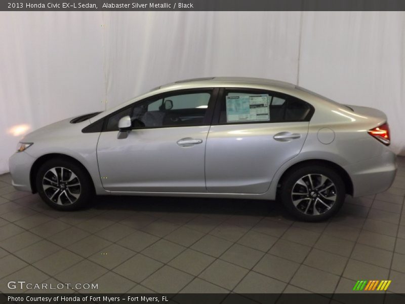 Alabaster Silver Metallic / Black 2013 Honda Civic EX-L Sedan
