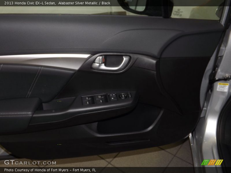 Alabaster Silver Metallic / Black 2013 Honda Civic EX-L Sedan