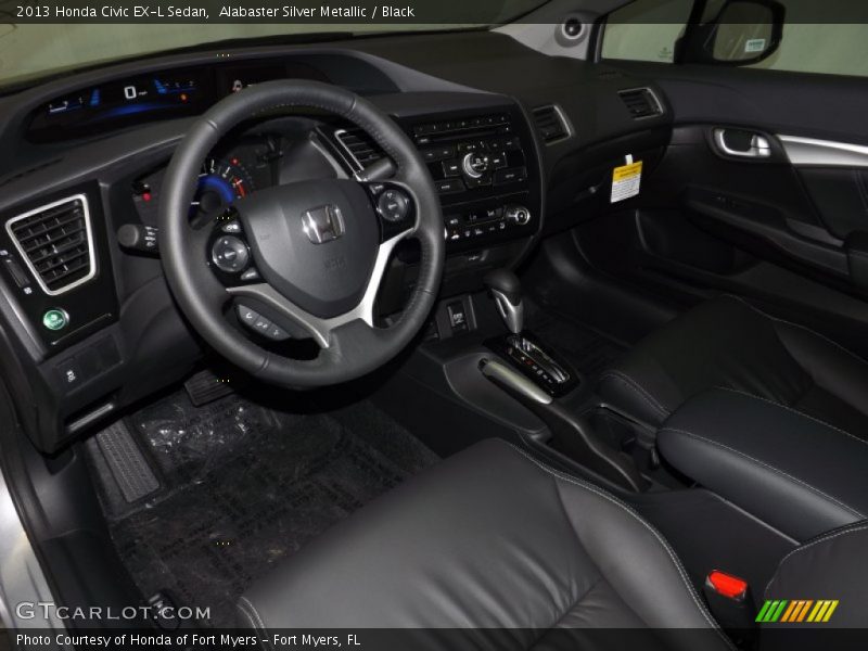 Alabaster Silver Metallic / Black 2013 Honda Civic EX-L Sedan