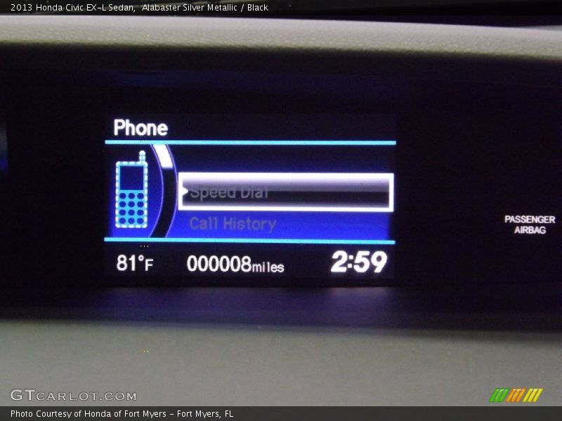 Alabaster Silver Metallic / Black 2013 Honda Civic EX-L Sedan