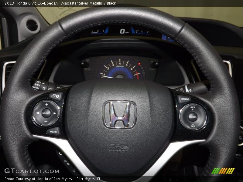 Alabaster Silver Metallic / Black 2013 Honda Civic EX-L Sedan