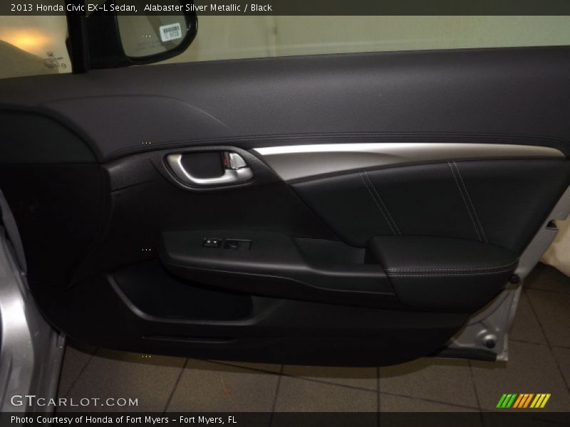 Alabaster Silver Metallic / Black 2013 Honda Civic EX-L Sedan