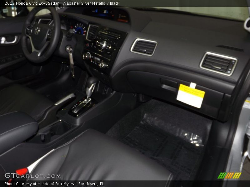 Alabaster Silver Metallic / Black 2013 Honda Civic EX-L Sedan