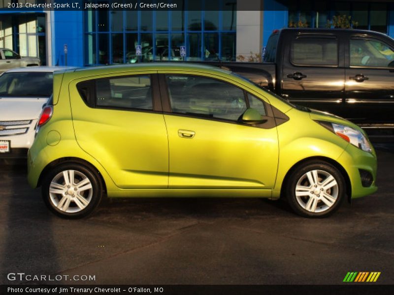 Jalapeno (Green) / Green/Green 2013 Chevrolet Spark LT