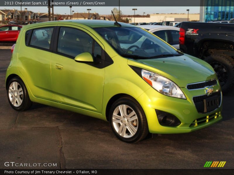 Jalapeno (Green) / Green/Green 2013 Chevrolet Spark LT