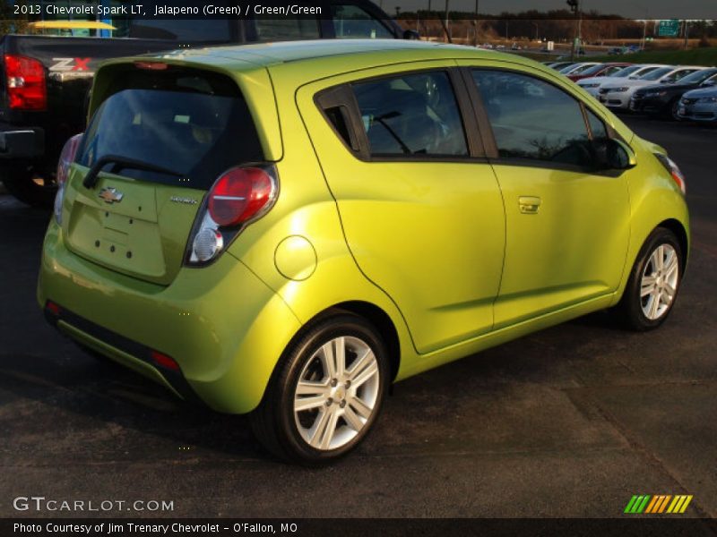 Jalapeno (Green) / Green/Green 2013 Chevrolet Spark LT