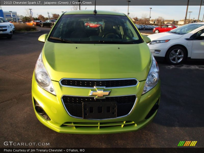 Jalapeno (Green) / Green/Green 2013 Chevrolet Spark LT