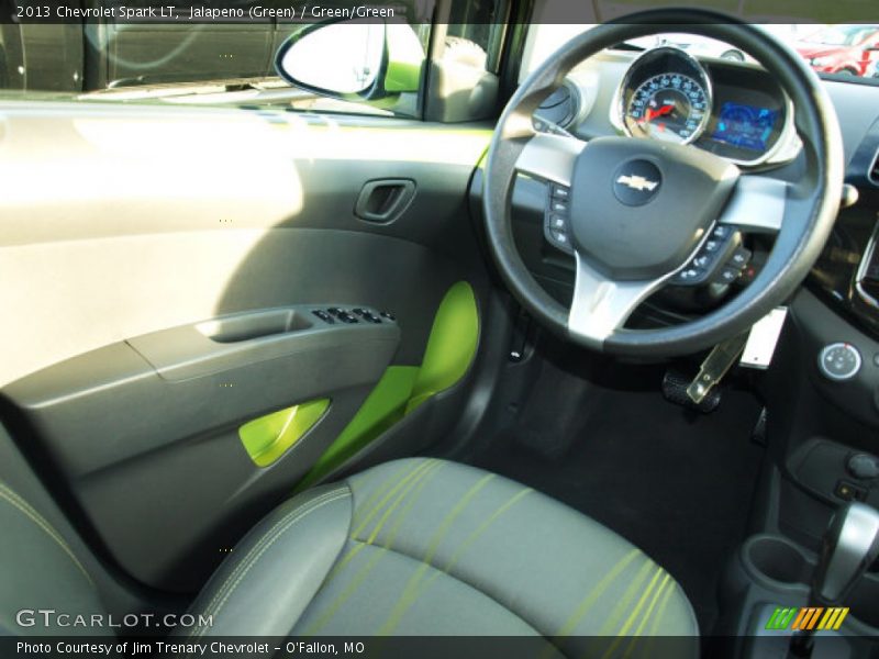 Jalapeno (Green) / Green/Green 2013 Chevrolet Spark LT