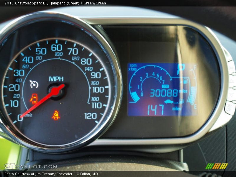 Jalapeno (Green) / Green/Green 2013 Chevrolet Spark LT