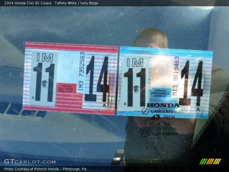 Taffeta White / Ivory Beige 2004 Honda Civic EX Coupe