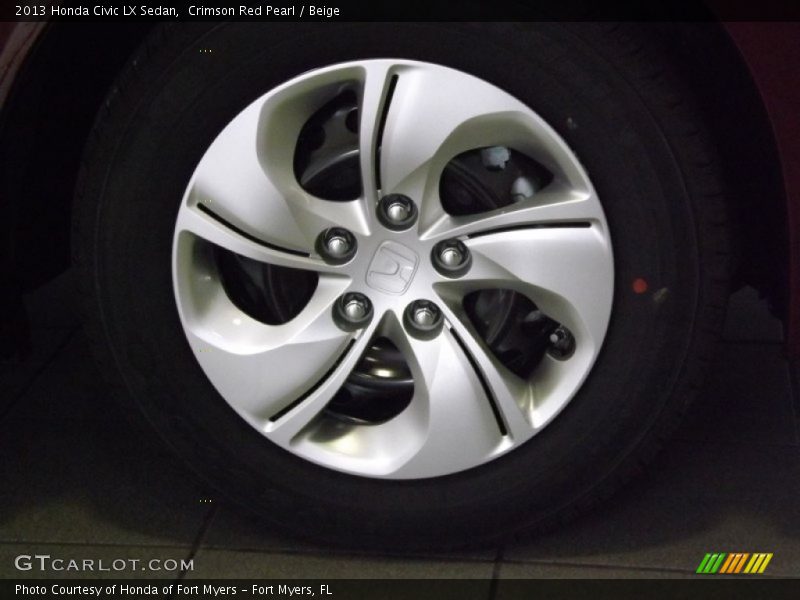 Crimson Red Pearl / Beige 2013 Honda Civic LX Sedan