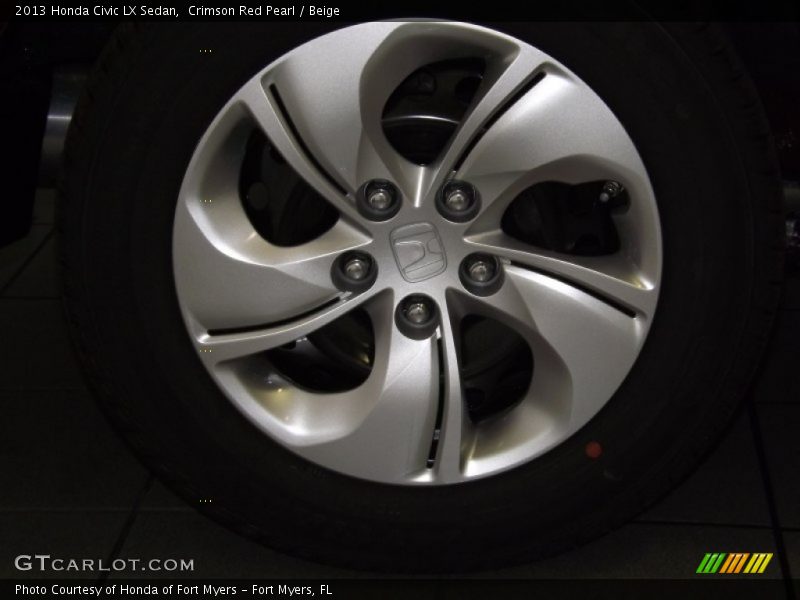 Crimson Red Pearl / Beige 2013 Honda Civic LX Sedan