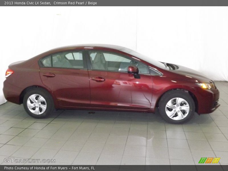 Crimson Red Pearl / Beige 2013 Honda Civic LX Sedan