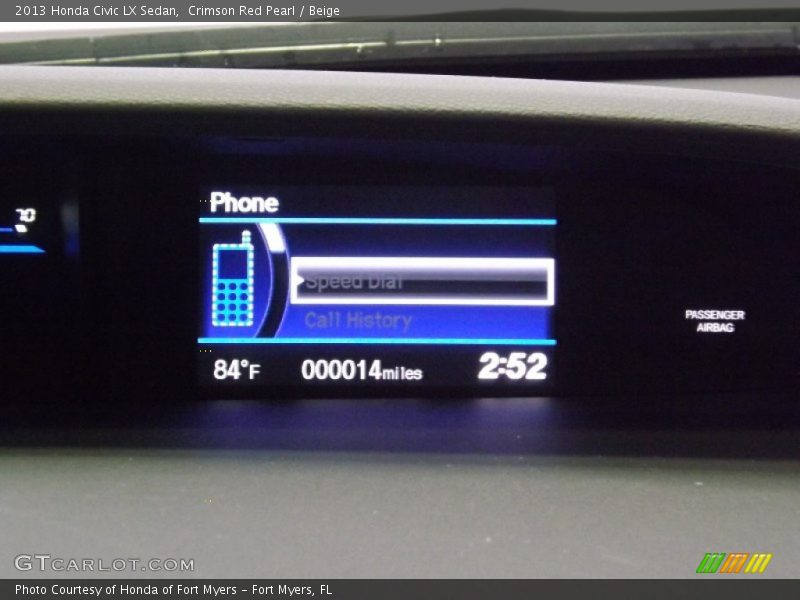 Crimson Red Pearl / Beige 2013 Honda Civic LX Sedan