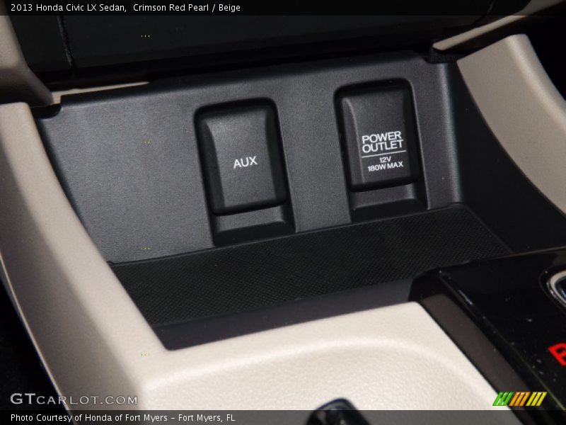 Crimson Red Pearl / Beige 2013 Honda Civic LX Sedan
