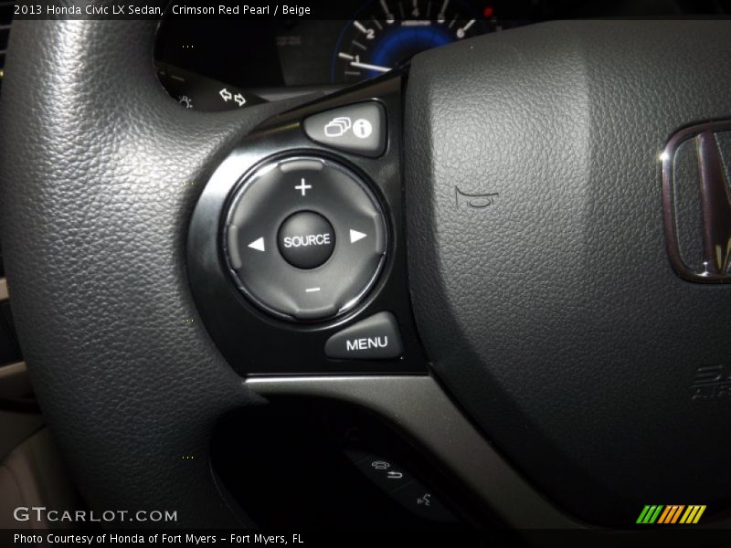 Crimson Red Pearl / Beige 2013 Honda Civic LX Sedan