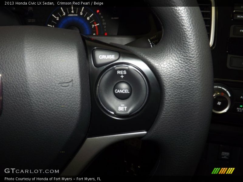 Crimson Red Pearl / Beige 2013 Honda Civic LX Sedan