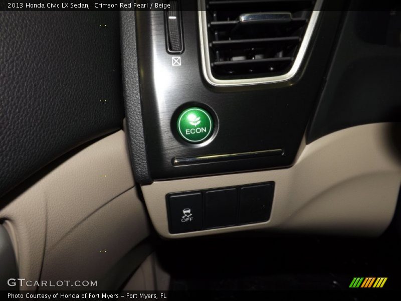 Crimson Red Pearl / Beige 2013 Honda Civic LX Sedan