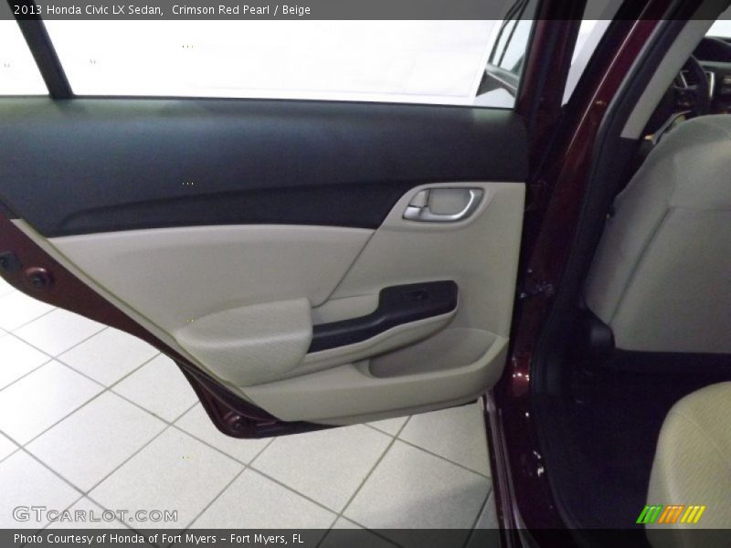 Crimson Red Pearl / Beige 2013 Honda Civic LX Sedan